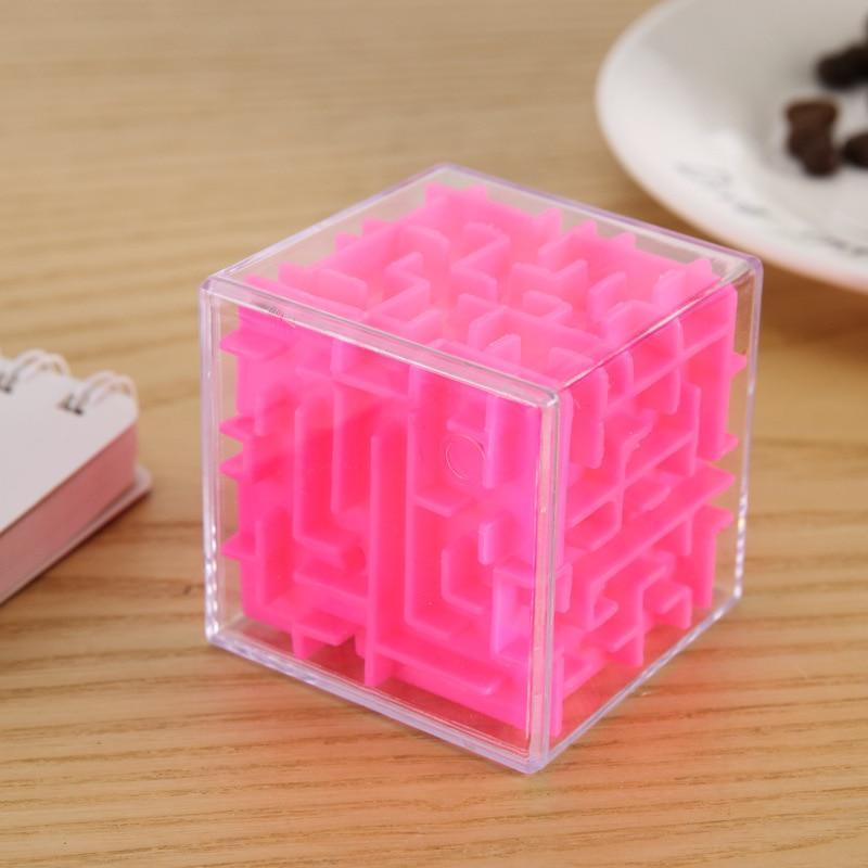 3D Labyrinth Zauberwürfel Transparentes sechsseitiges Puzzle Speed Cube Rollkugelspiel Labyrinth-Spielzeug für Kinder Pädagogisch