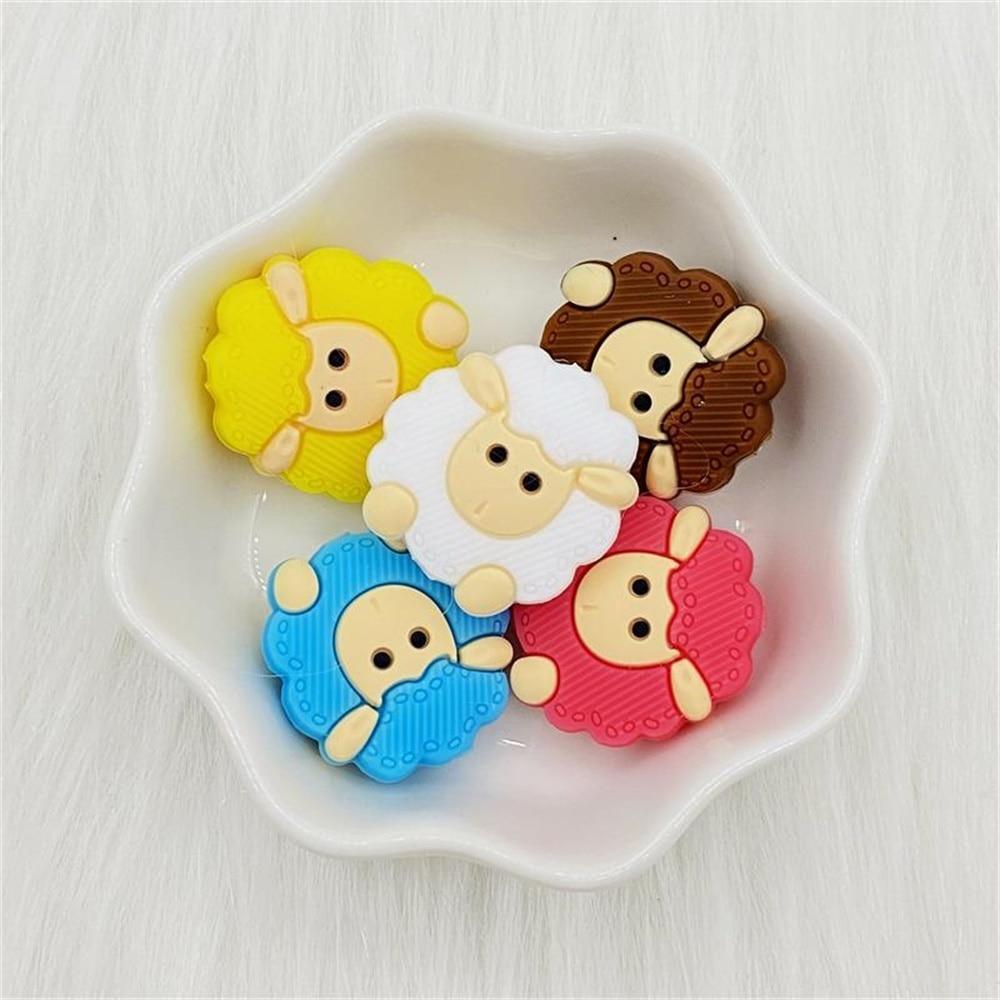 5pcs Animals Cartoon Silicone Teething Sheep For Children Newborn Baby Teether For Teeth