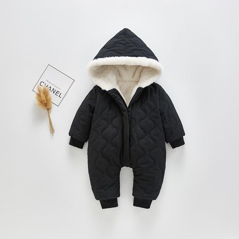 Modern Elegant Winter Children's baby Plush Thickened Cotton Jumpsuit Jacket For New Baby Boys and Girls