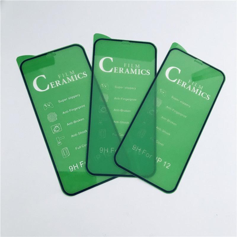 Full Cover Ceramics Screen Protector Explosion-proof Soft Film For iPhone 12 Mini 11 Pro XS Max XR X 8 7 6S Plus SE2 Soft Glass Tempered Glass Screen Protector Compatible iPhone