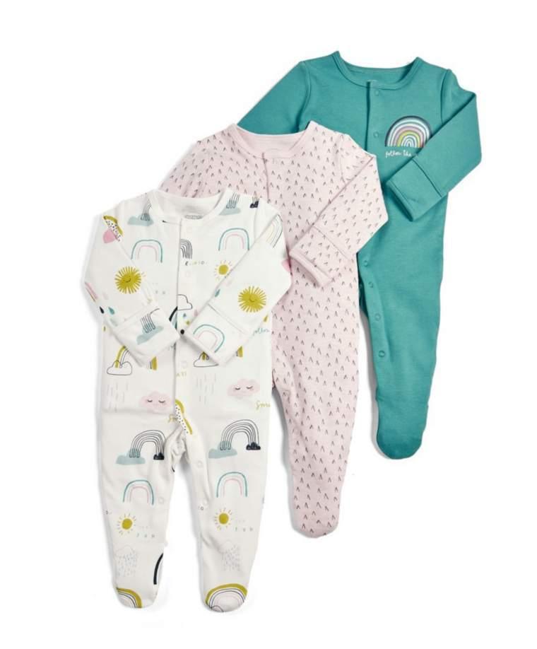 3Pcs Baby unisex Rompers Long Sleeve Sleep suit Cartoon Jumpsuit Baby Pajamas Stes For Kids Between 0-12Months