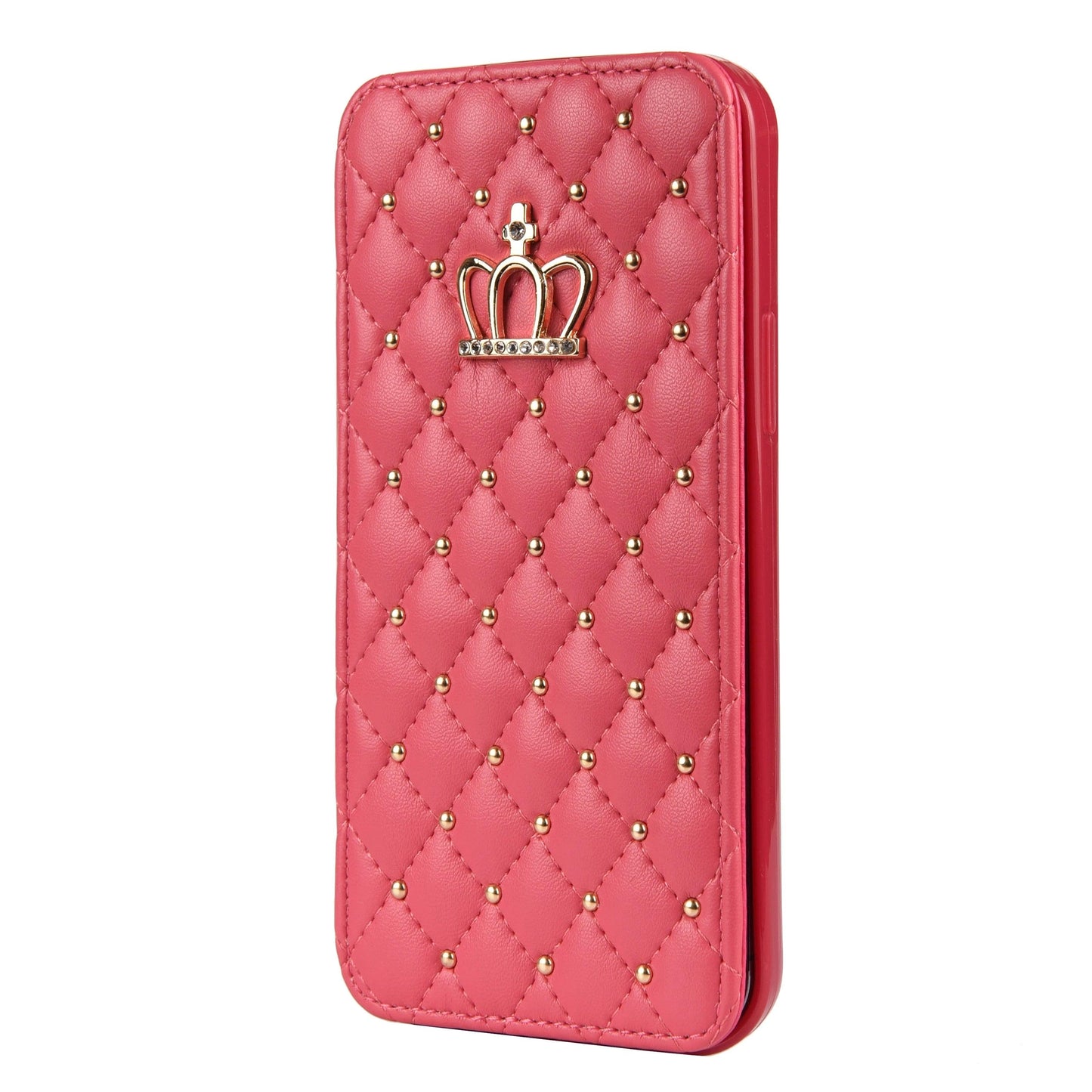 Cute Pink Wallet Flip Leather Phone Case For iPhone 14 13 12 Pro Max 11 Xr Xs X Cute Crown Cover For 7 8 Plus Card Shock Absorption Card Pocket Pocket Full Protection Horizontal Stand Function Leather Phone Case