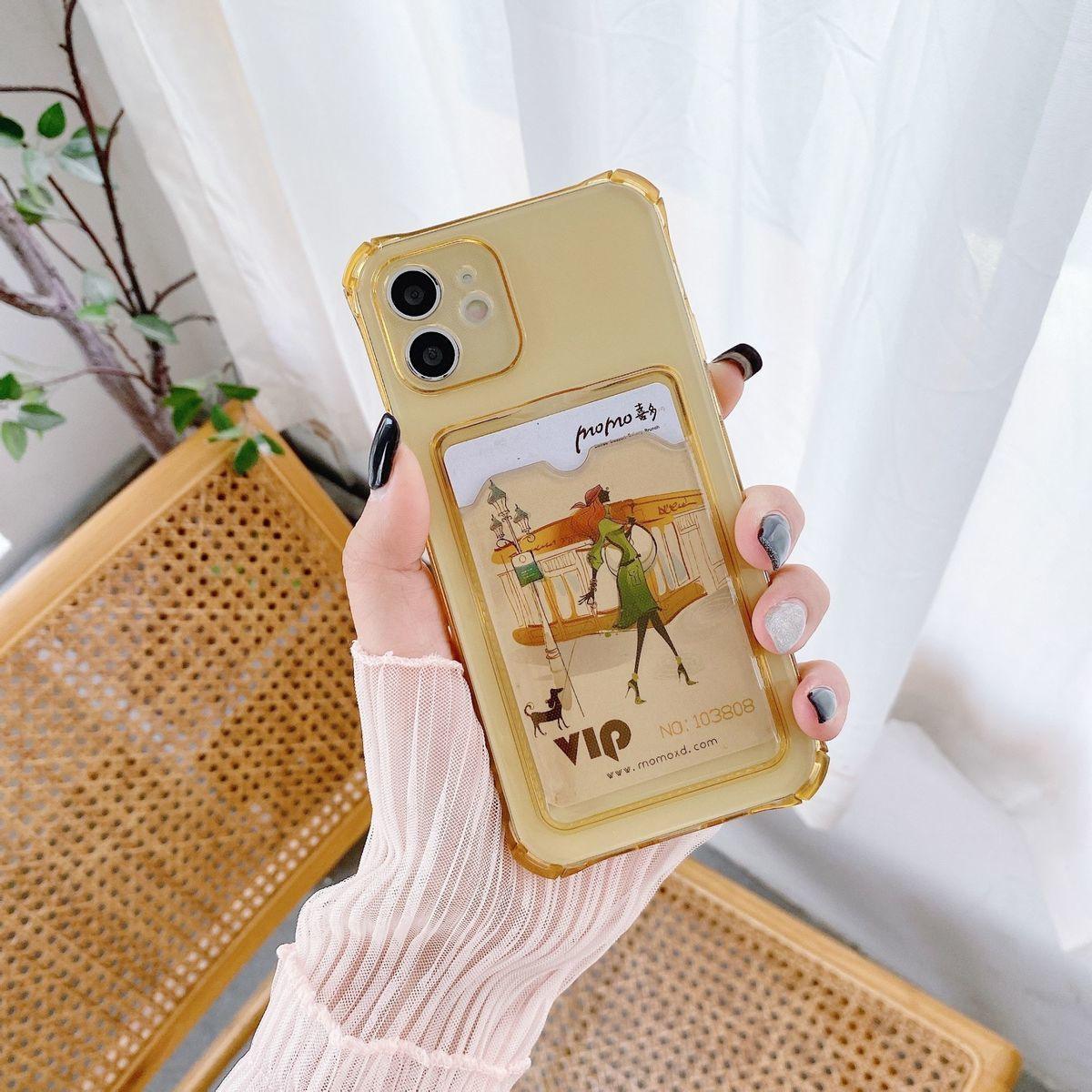 Transparent Wallet Case For iPhone 14 13 12 Pro Max Mini Shockproof Cover with Card Slots Pockets Slim Fit Thin Protective Soft Shock-Absorbing Lightweight Wallet Case