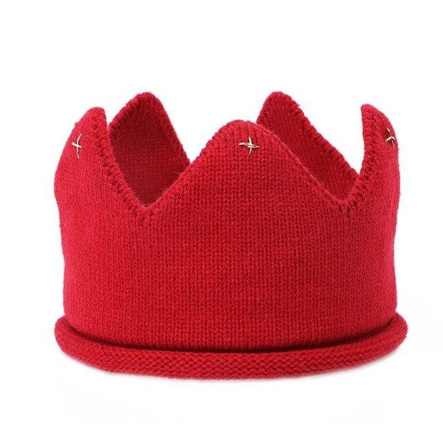 Modern Luxury New Trend Baby Hat Girls and Boys Crown Knitted Cap Toddler Empty Top Hats Newborn Design Woolen Yarn Bonnet For Kids
