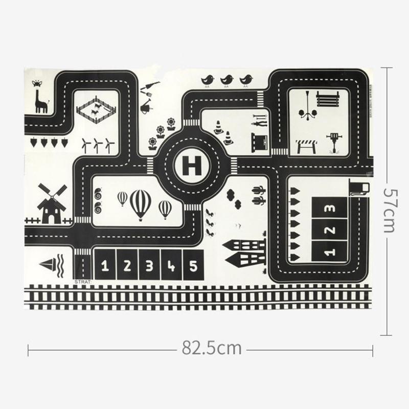 Baby Playing Mat Kids Boys Crawling Carpet Cute Cartoon Traffic Park Map Mat Toys for Children In Modern New City Design