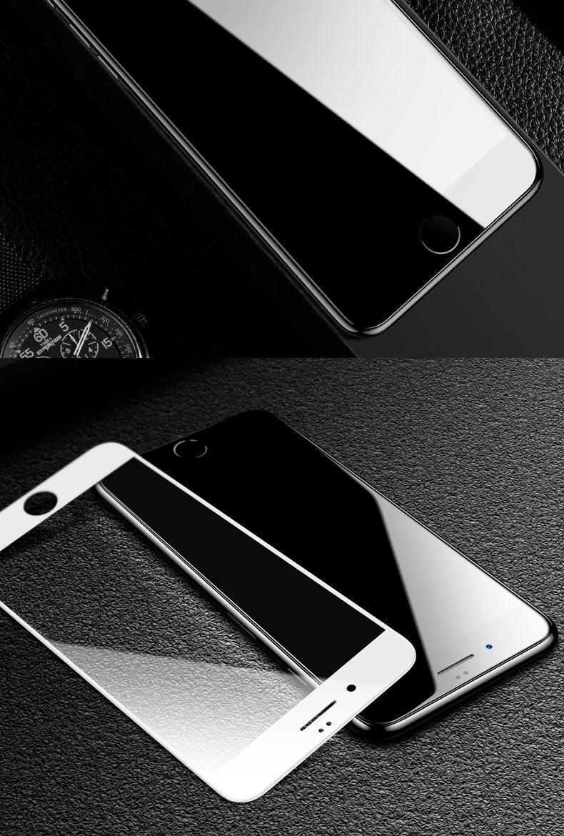 Curved Edge Tempered Glass For iPhone 12 11 Pro Xr X Xs Max Screen Protector For iPhone 6 6s 7 8 Plus SE 2020 Protective Film Real Premium Tempered Glass Film Screen Protector for Iphone