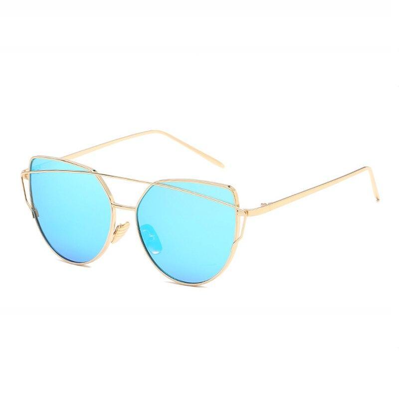 Luxury Vintage Modern Cat Eye Metal High Quality Frame With Miror Sunglasses For Women and Lady sunglasses With UV400 Protection