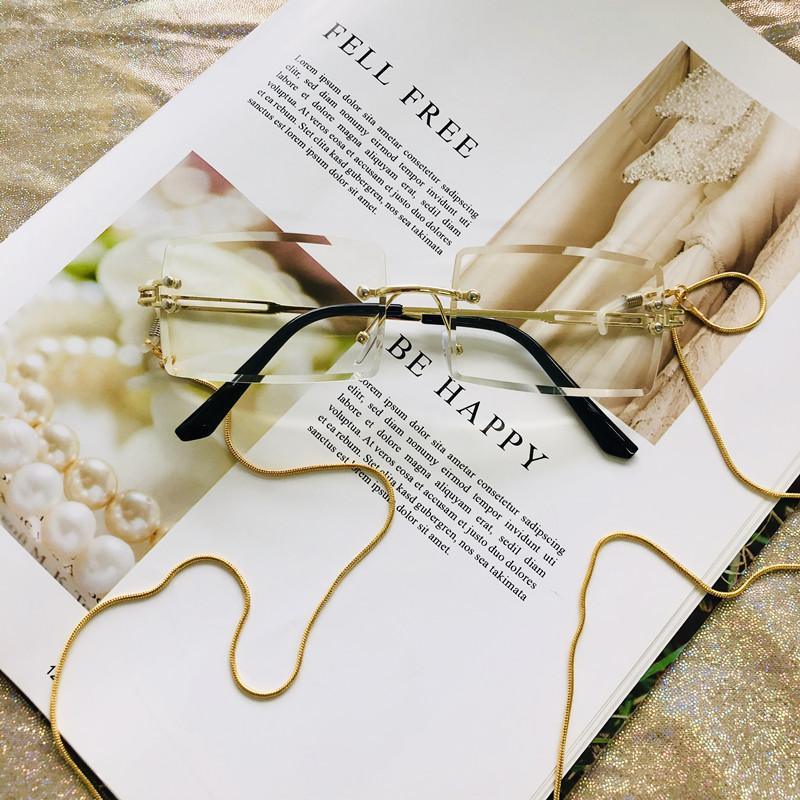 Fashion Rimless Women Trendy Small Rectangle Sunglasses With High Quality metal frame And UV400 Protection