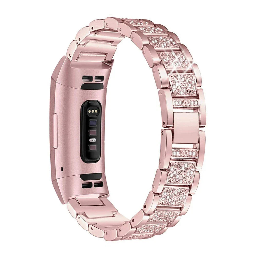 Fitbit Charge 6, 5, 4, 3 Metallband Luxus Strass-Armband