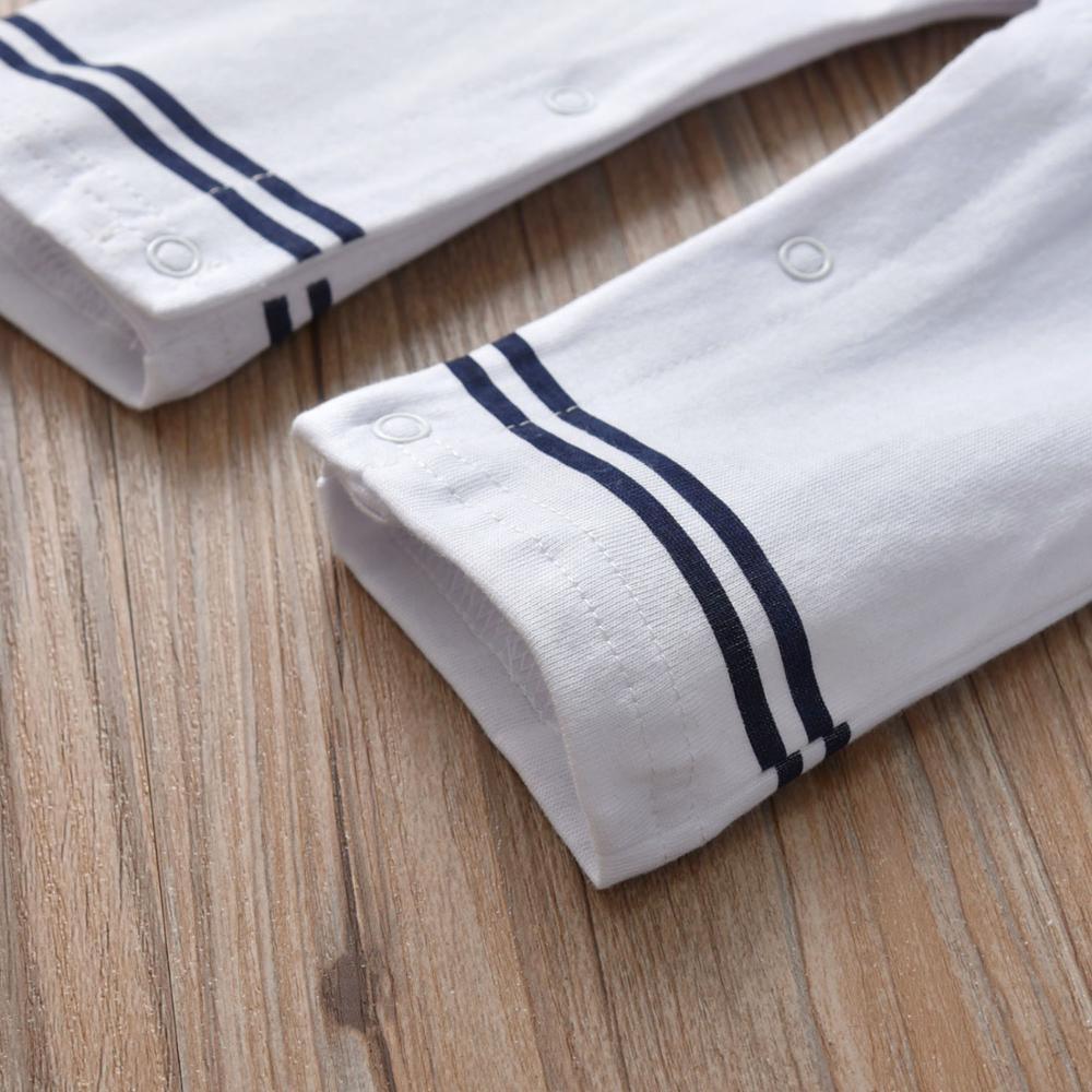 Newborn Baby Boy/Girl White Navy Sailor Uniforms Long Sleeve Jumpsuit Romper For Baby Kids