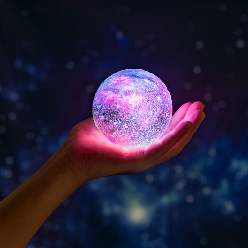 STEVVEX New3D Print Star Moon Colorful Lamp With Change Touch Option Home Decor Creative Gift Usb Led Night Light Galaxy Lamp Birthday Gift Lamp