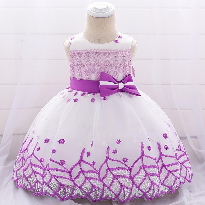 Leaf Embroidered Princess Children Elegant Dress For Girls Baby Wedding Dresses Unique Design