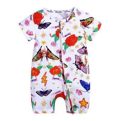 Summer Newborn Fashion Boy and Girls Printed Flower Short-sleeved Romper / jumpsuit For Kids