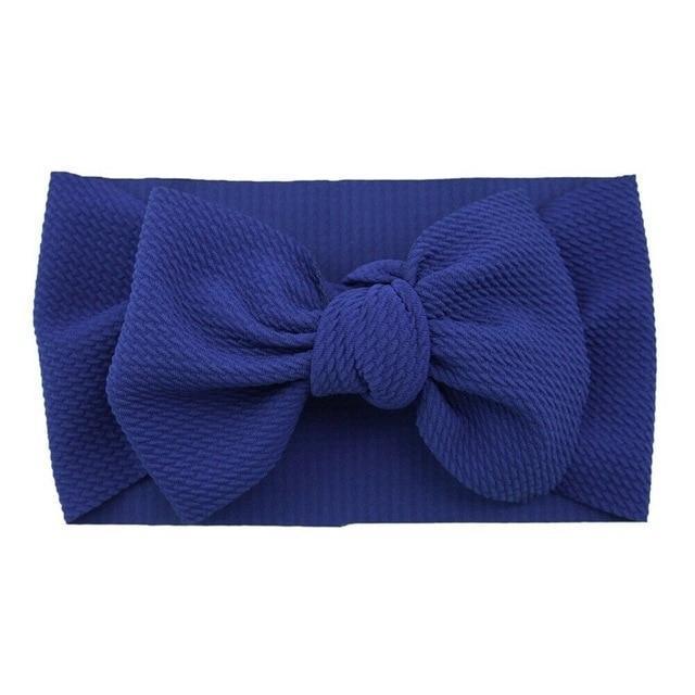 Fashion Trend Big Modern Baby Bow Accessories For Toddler Girls In Solid Bow Hairband Stretch Turban Knot Head Wrap Color for Kids