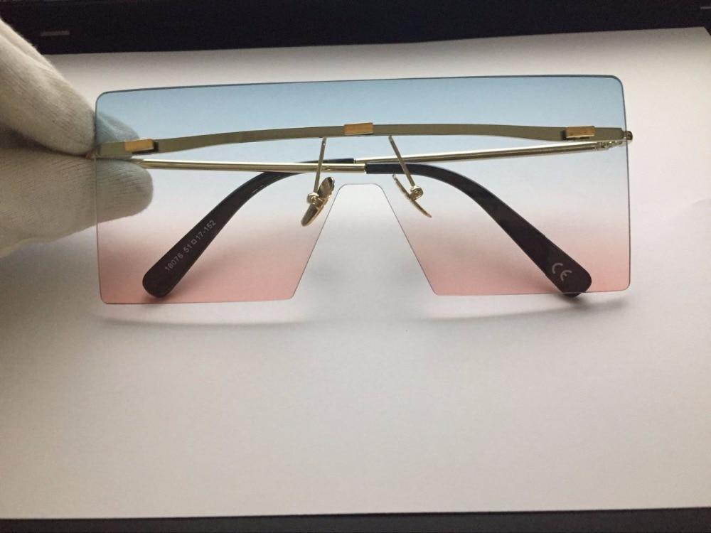 Oversized Luxury Graduent Elegnat Woman and Lady Sunglasses In Retro Vintage Modern Style Sunglasses Rimless Eyewear oculos de sol SUnglasses With UV400Protection