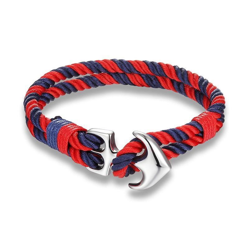 High Quality Anchor Bracelets Charm Nautical Survival Rope Chain Paracord Bracelet Male Wrap Metal Sport Hooks For Men