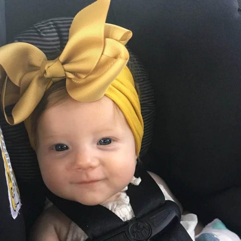 Baby Girls Headbands Hair Accessories Turban Solid Head wear Hair Band Bow Girl Accessories