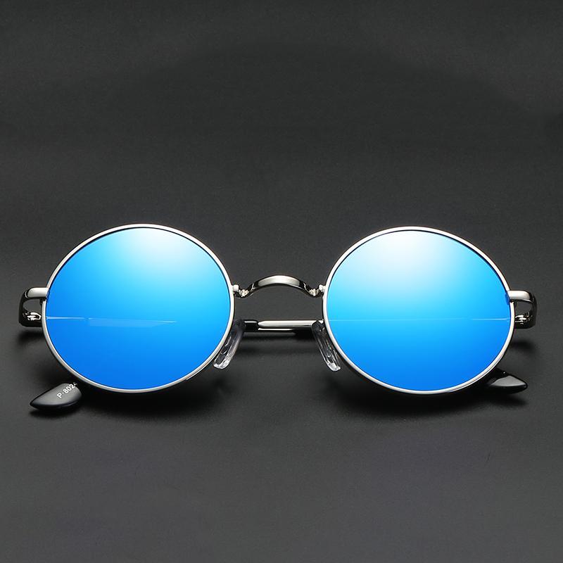 Luxury Elegent Retro Round Sunglasses Mirror Round Sunglasses Polarized Glasses For Men and Women With UV400 Protection