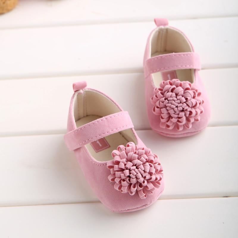 Candy Colors Newborn Baby Prewalker Princess Girl Crib Big Flower Soft Bottom Anti-slip Shoes Footwear Shoes