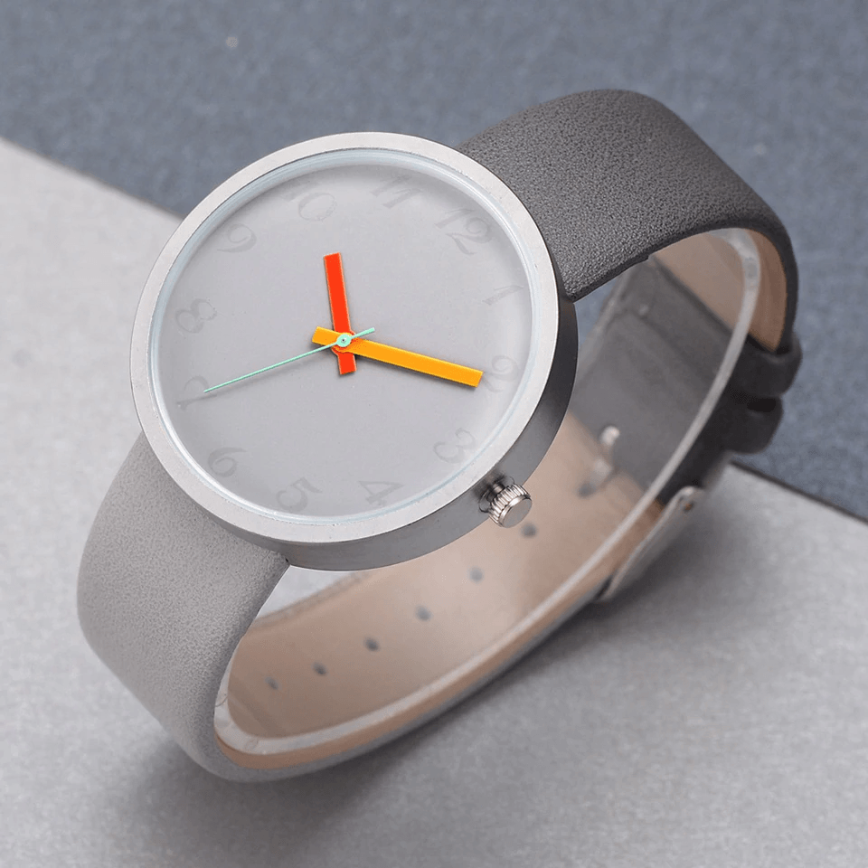 Modern Women Watch Gray Contrast Quartz Watch For Watch Lovers Unisex Casual Modern Style