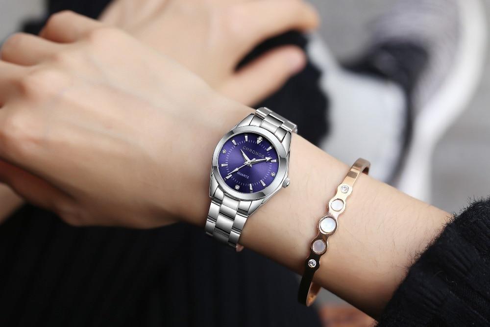 New STEVVEX Women Luxury Rhinestone Stainless Steel Quartz Watches Ladies Business Watch WIth Japanese Quartz Movement For Women and Girls