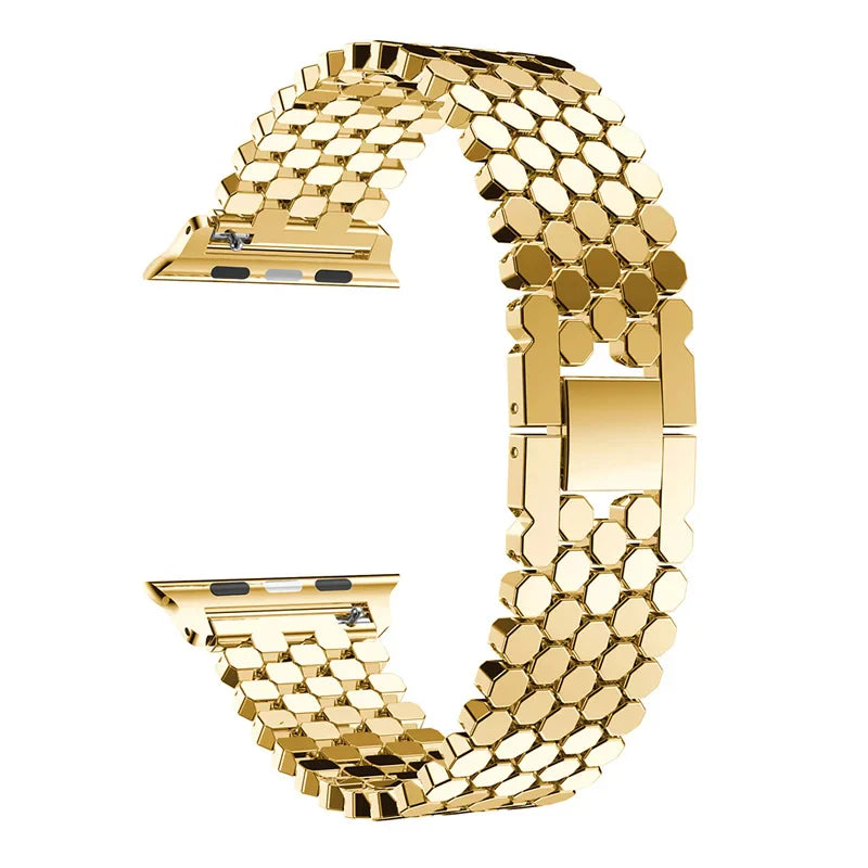 Bracelet en acier inoxydable pour Apple Watch - Design élégant en écaille de poisson