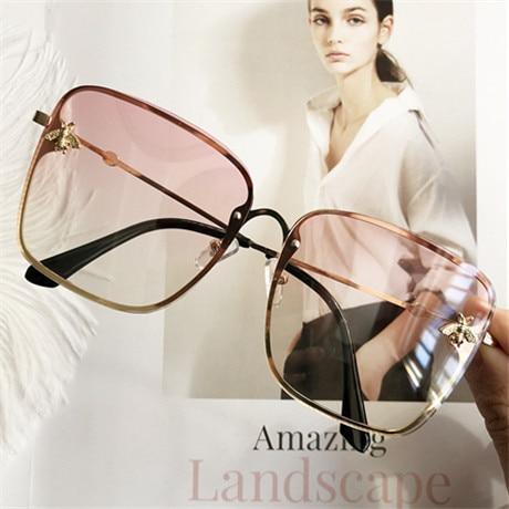 Popular brand Oversize Square Sunglasses For Women and Ladies Luxury Driving Superstar Designer Sunglasses With Shades and Gradient Glasses With UV400 Protection