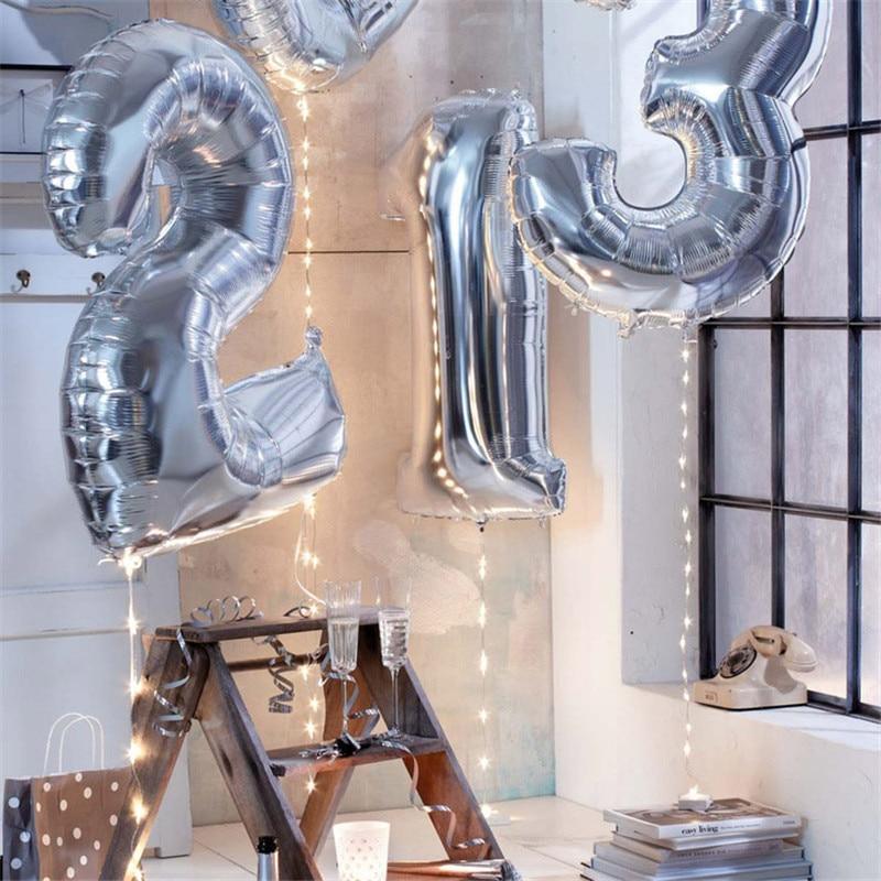 NEW Big Modern 32inch Luxury Number Foil Helium Balloons For Birthday Party and Celebrations Modern Decoration