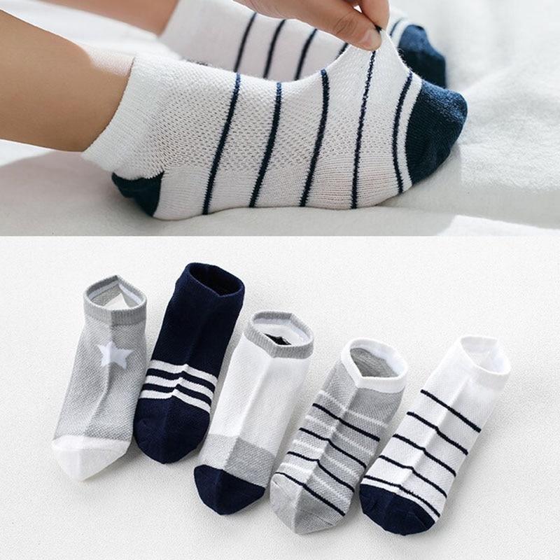 5 Pairs Kids Socks Striped Sock for Children Fashion Sports Elastic Socks Spring Autumn Summer Breathable Soft Socks For Kids