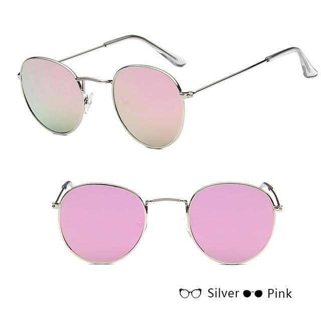 Leon Elegant Unisex Woman and Man Classic Round Sunglasses Designer Glasses Lady Round Luxury Retro Sunglasses With Vintage Mirror Oculos De Sol Gafas