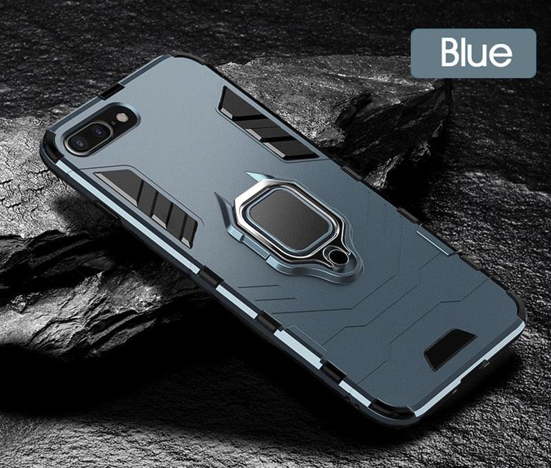 Shockproof Armor Case For iPhone XR iPhone X Xs Xs Max Stand Holder Ring Phone Cover for iPhone 6 6S 6PLUS 7 8 plus Slim Durable Soft Anti-Scratch 360 Degree Rotating Ring Holder Kickstand Protective With Magnetic Case
