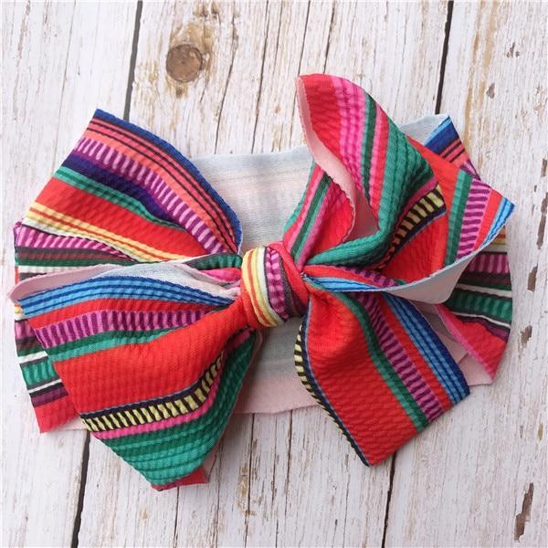 Infant Nylon Print Fabric Headband Baby Girl Headbands for Girls Bows Baby Turban Headwrap Newborn Hairband For Girls