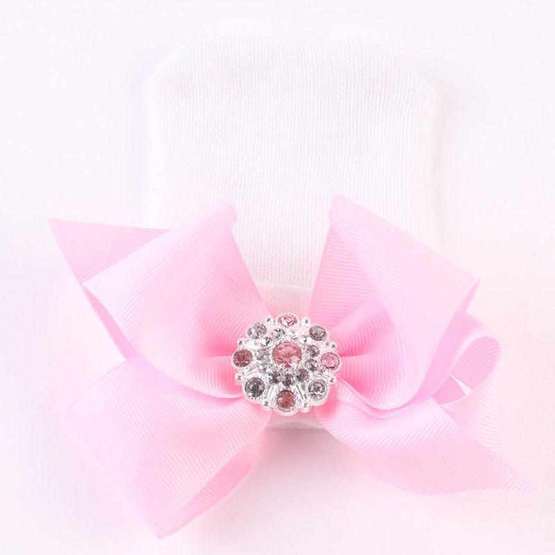 Cute Newest Newborn Baby Girl Comfy Bowknot Cap Elegant Beanie Design Fashionable Babies Hat