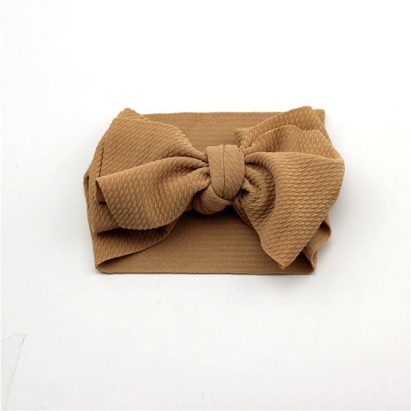 Adjustable Big Bow Headwrap Top Knot Headbands Over Sized Bow Hair Turban for Newborn Girl