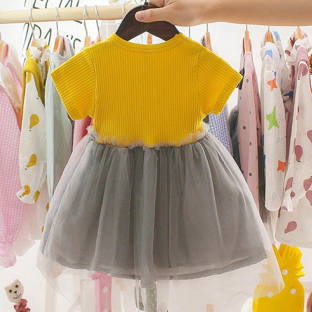 Fashion Modern New Spring Toddler Kids Baby Girls Patchwork Tulle Casual Princess Dress For Girls