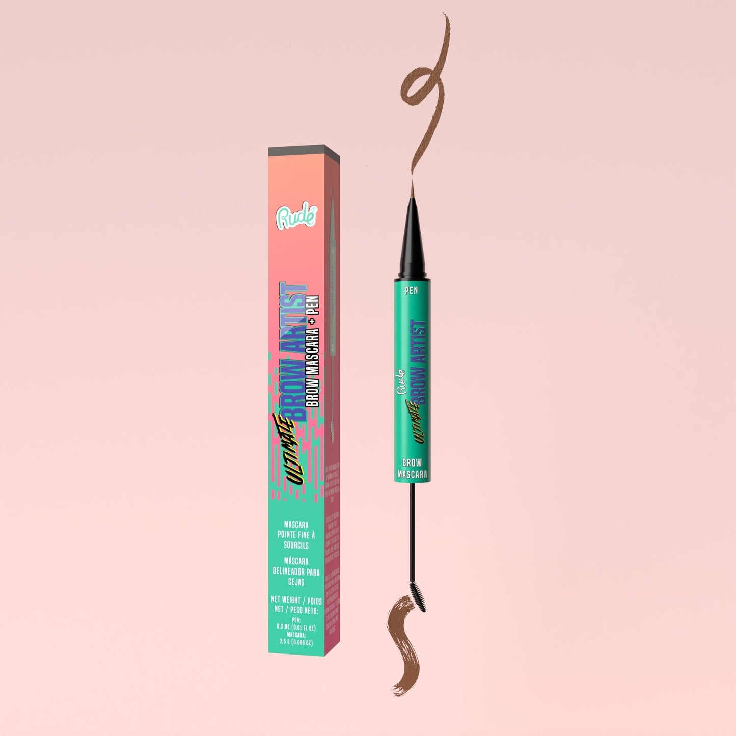RUDE Ultimate Brow Artist Augenbrauen-Mascara und -Stift - Hazel