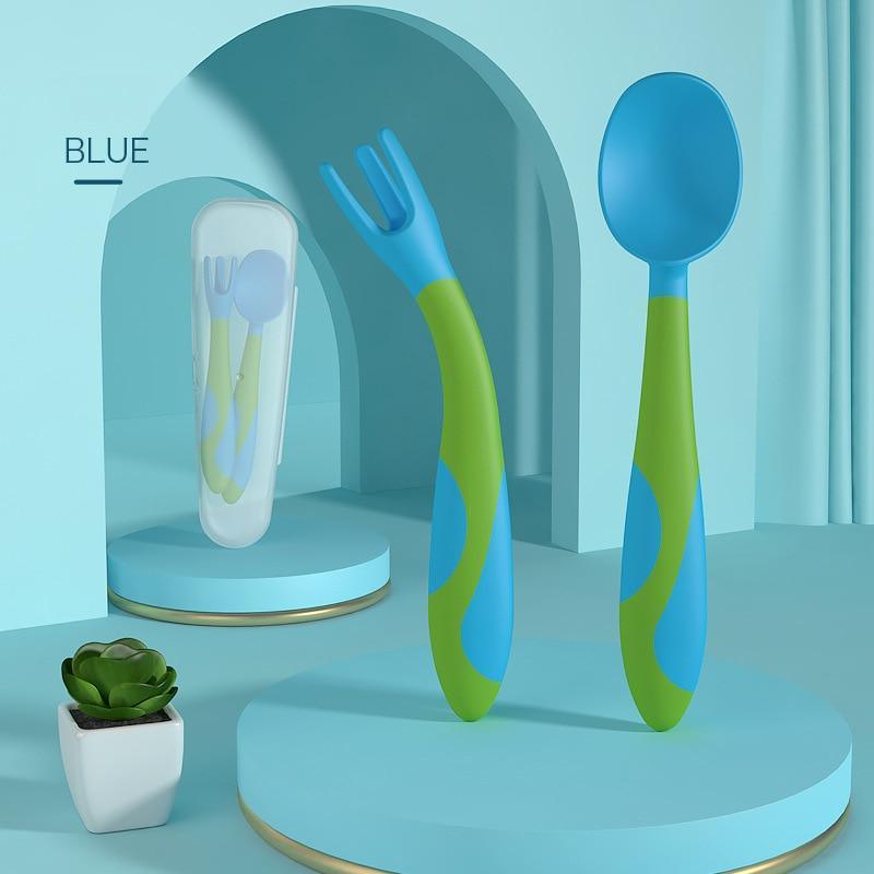 Unique Spoon For Baby Set Food Silicone Gel Spoon Baby Learn To Eat Training Bendable Soft Spoon Children Tableware