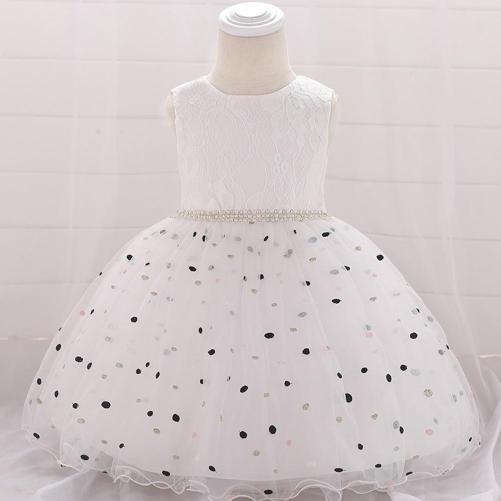 New Baby Dots Printing Princess Birthday Dress Ball Gown Clothing Unique Design Perfect Gift