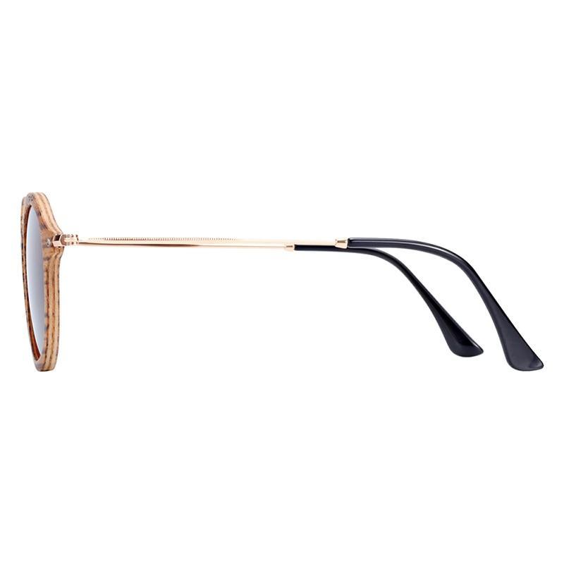 New Luxury Zebra Wood Sunglasses Handmade Round Sunglasses Polarized Eyewear For Men and Women With UV400 Protection