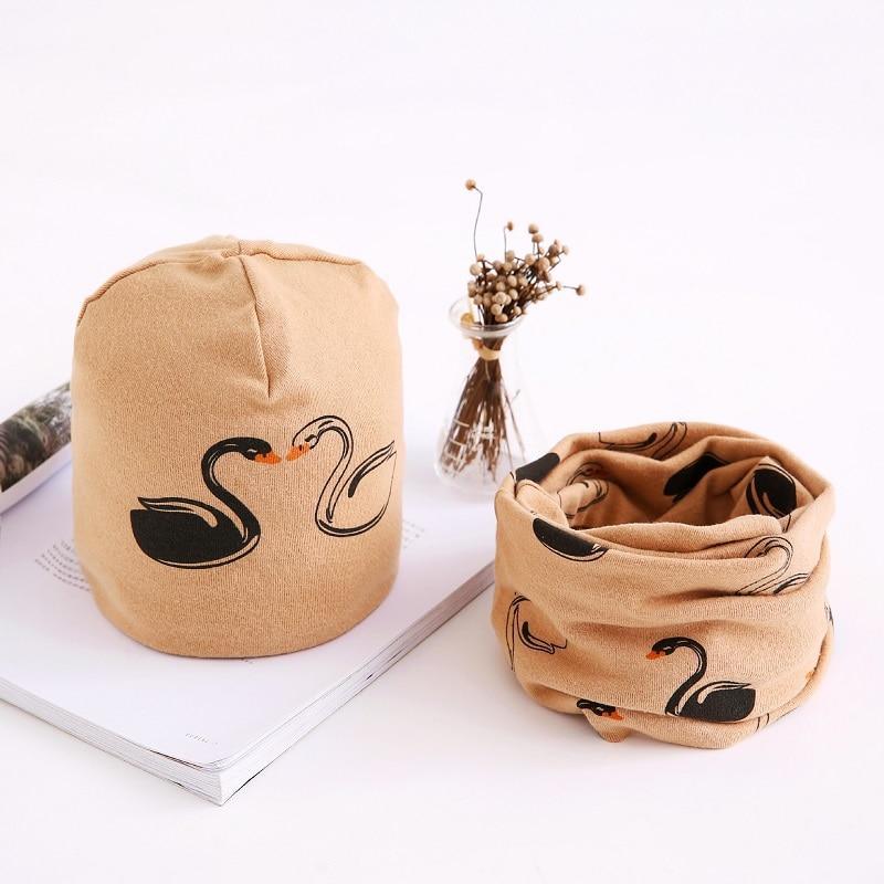 Star Print Cotton Hat And Scarf Baby Beanie Kids Caps Children's Accessories For Boys and Girls