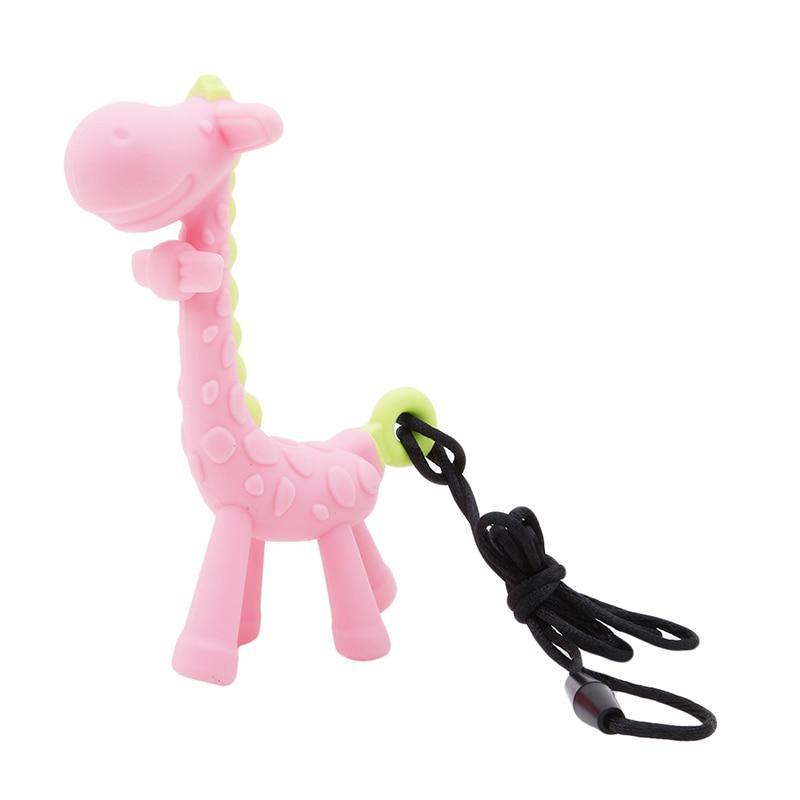 Unique Cute Cartoon Giraffe Shape Baby Teether Silicone Teething Toy New Hanging Toy For Baby Activity