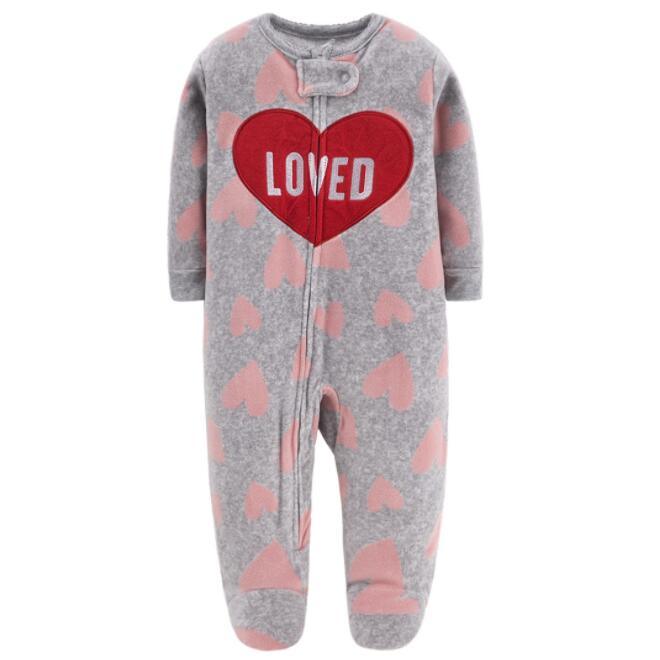 Home Love Romper Fleece Jumpsuit For Newborn Baby Boys And Baby Girl New Born Baby Clothes