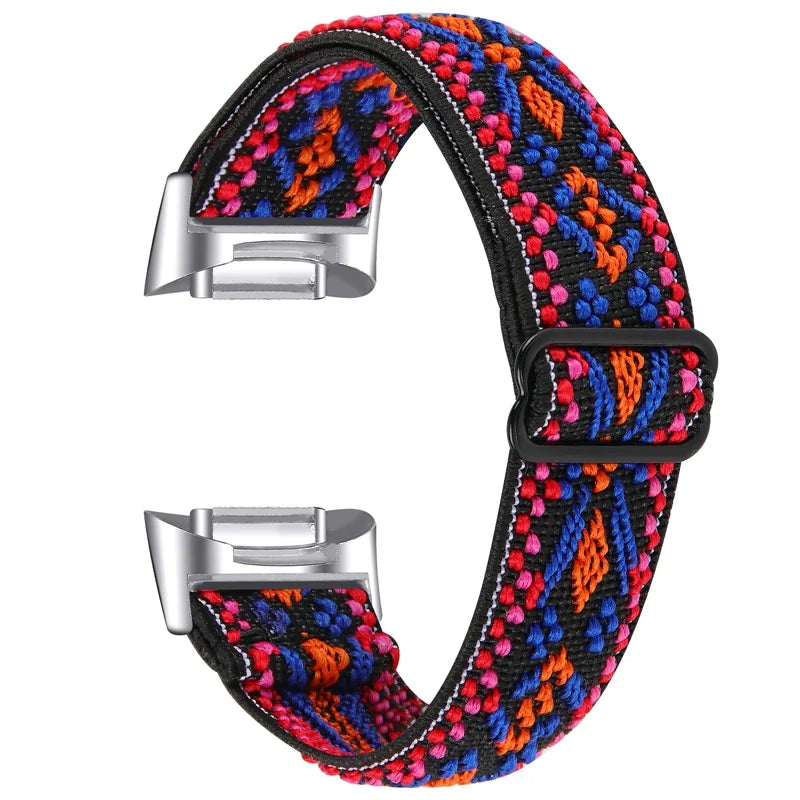 Fitbit Charge 6 5 Nylonarmband – Elastisches Sport-Stoff-Design