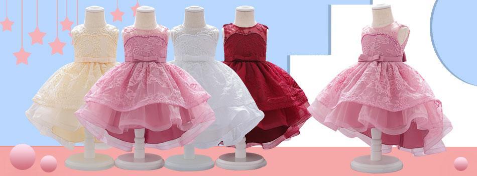 Luxury Elegant Handamde Girls Baby Dresses Lace Tulle Baptism Dresses for Party and Wedding Baby Clothing Dress