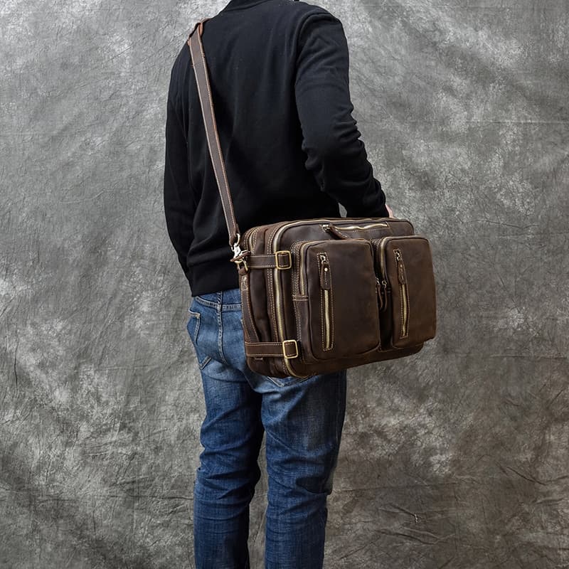 Dublin Sac à dos/porte-documents en cuir 2-en-1