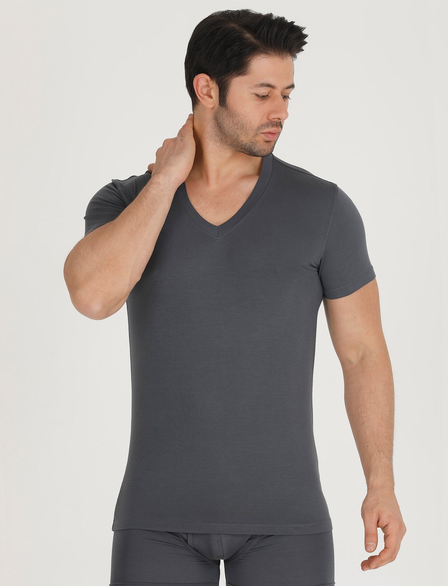 T-shirt de corps homme col V en bambou (lot de 3)