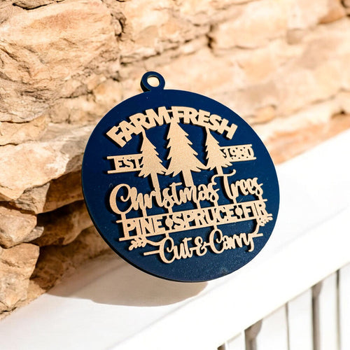 Décorations de Noël en bois faites à la main 3D Fraîches de la ferme Imparfaites pour accrocher au sapin