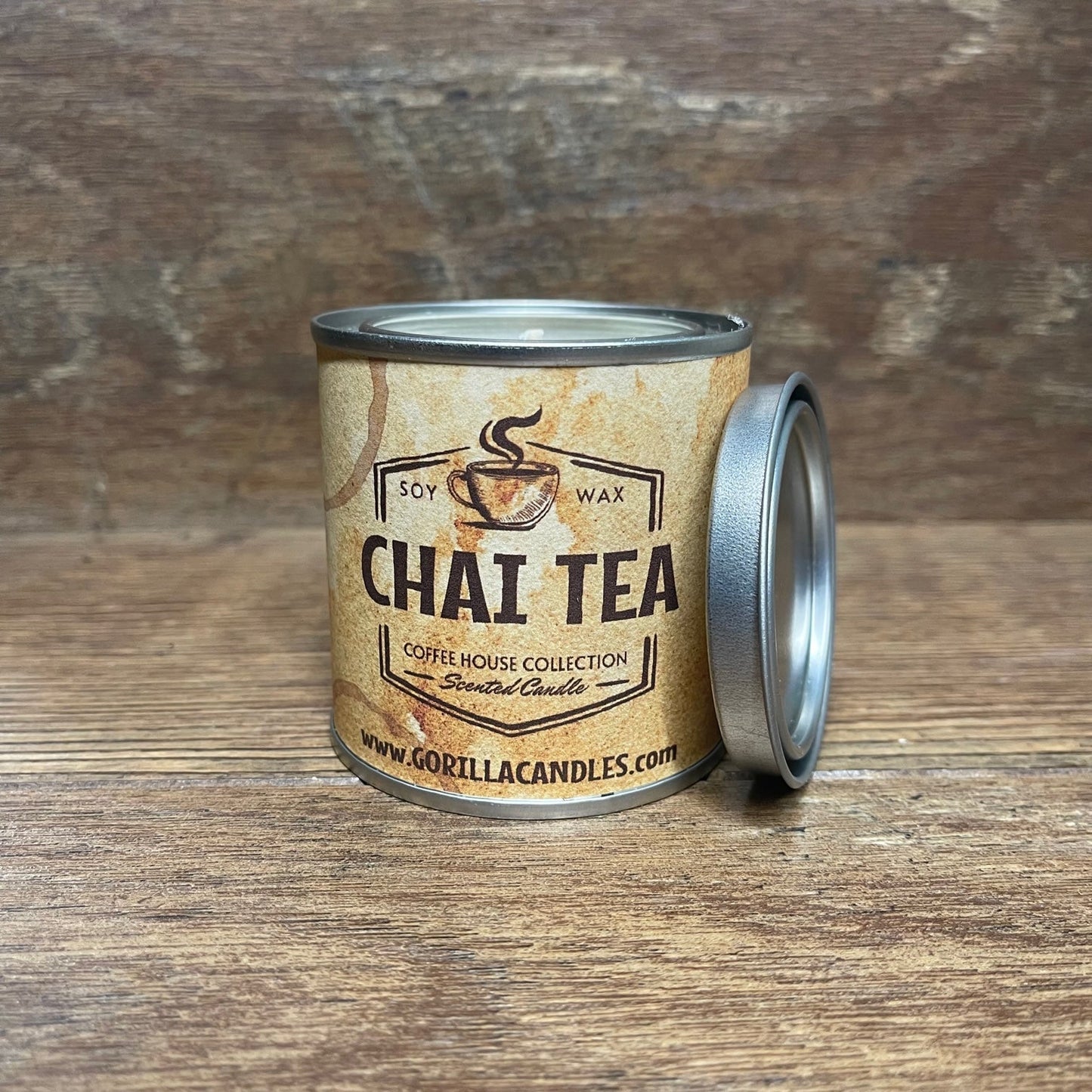 Chai-Tee Duftende Sojawachskerze 8 Unzen In halber Pint-Farbdose Mit Deckel Aromatisches Gewürztee-Geschenk