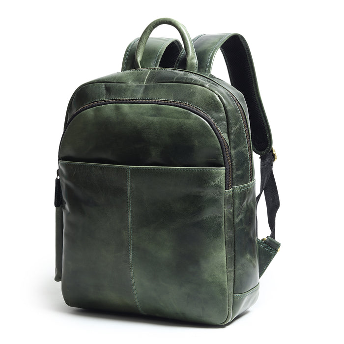 Sac à dos en cuir italien de luxe, vert