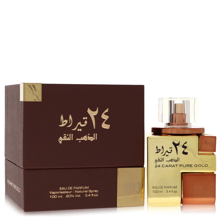 Lattafa 24 Carat Pure Gold par Lattafa Eau De Parfum Vaporisateur (Unisexe) 3,4 oz pour Homme
